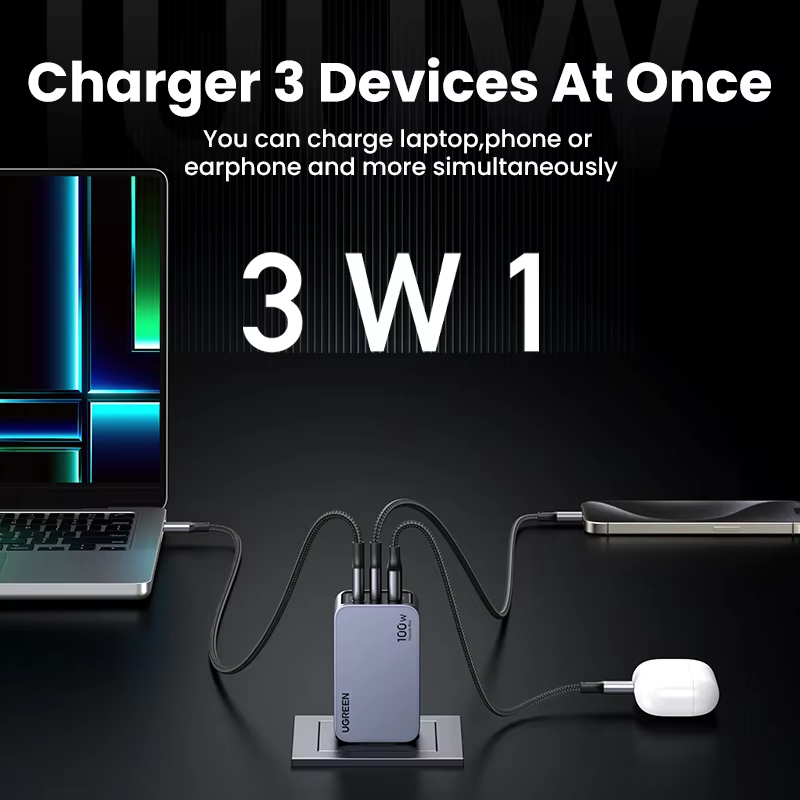 UGREEN 100W GaN 충전기 USB-C QC4.0 PD 고속 충전기